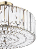 Laura Ashley Fernhurst 4 Light Semi-Flush Crystal and Antique Brass