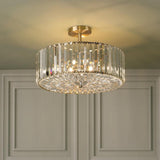 Laura Ashley Fernhurst 4 Light Semi-Flush Crystal and Antique Brass