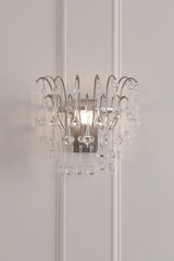 Laura Ashley Willow Wall Light Satin Pewter and Crystal