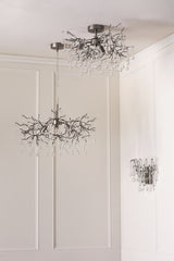 Laura Ashley Willow Wall Light Satin Pewter and Crystal