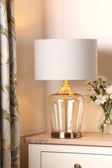 Laura Ashley Ockley Touch Table Lamp Antique Brass With Shade