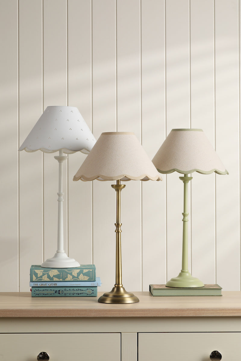 Laura Ashley Cordwell Table Lamp Matt Green With Shade