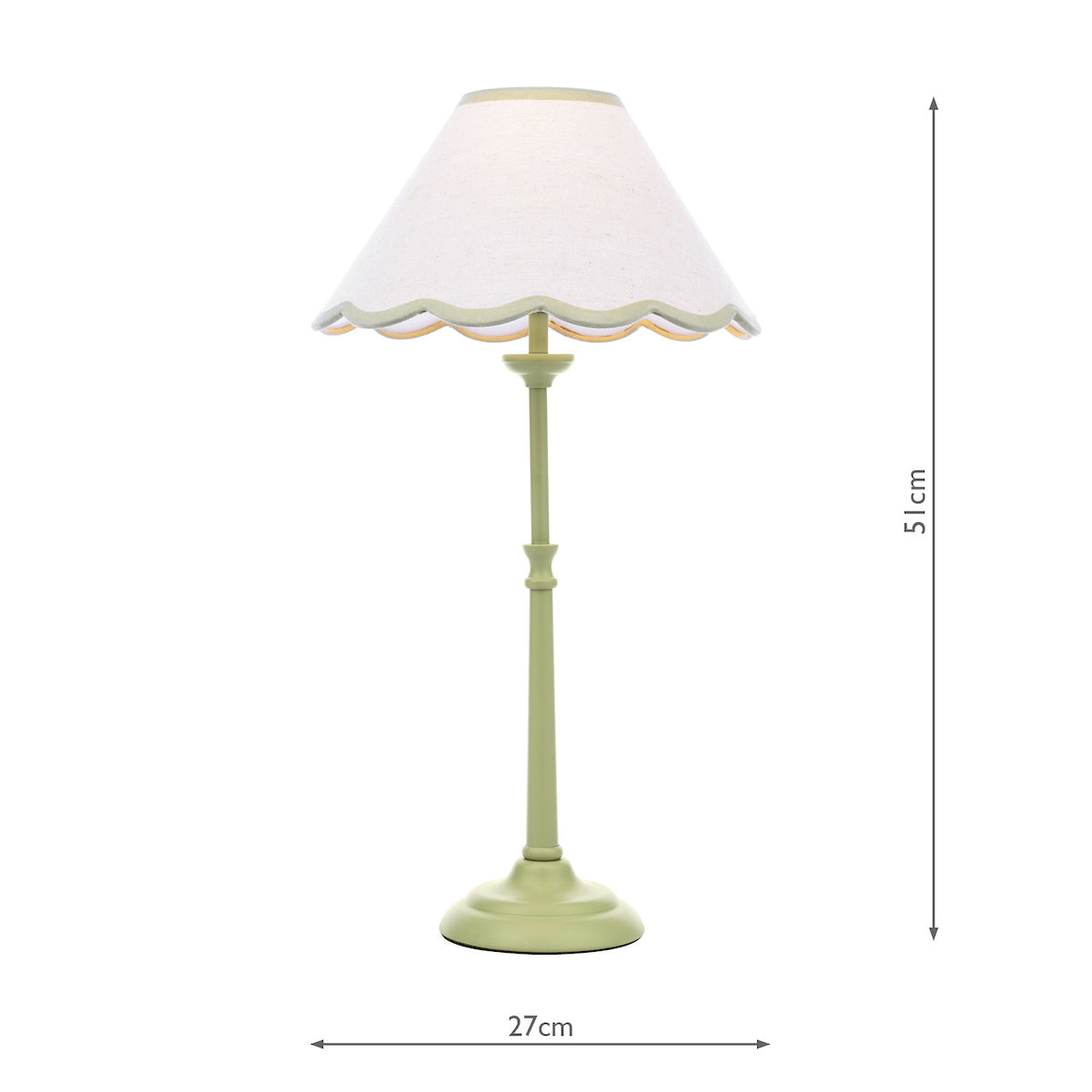 Laura Ashley Cordwell Table Lamp Matt Green With Shade