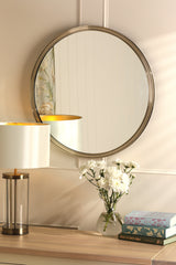 Laura Ashley Harrington Mirror Antique Brass and Mirror 60cm