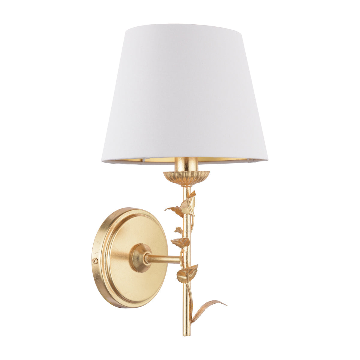 Laura Ashley Halton Wall Light Distressed Gold Leaf With Shade