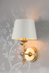 Laura Ashley Halton Wall Light Distressed Gold Leaf With Shade