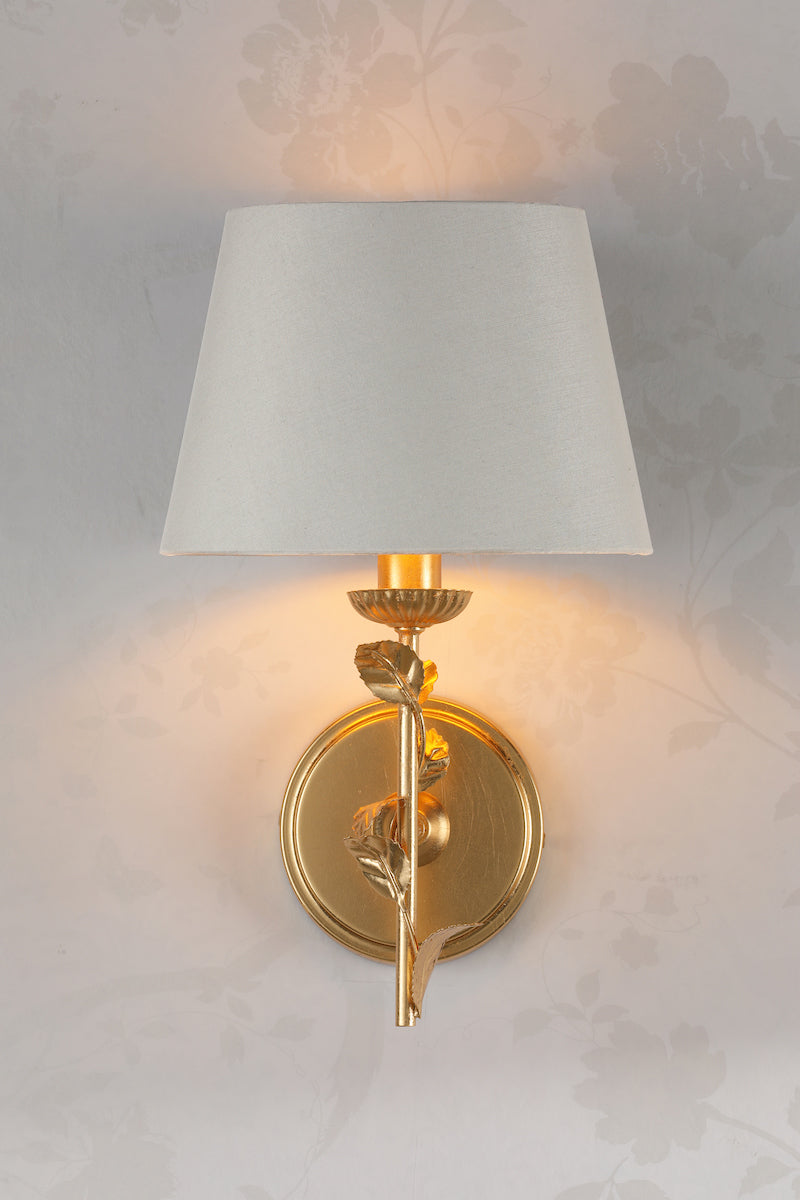 Laura Ashley Halton Wall Light Distressed Gold Leaf With Shade