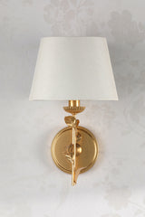 Laura Ashley Halton Wall Light Distressed Gold Leaf With Shade