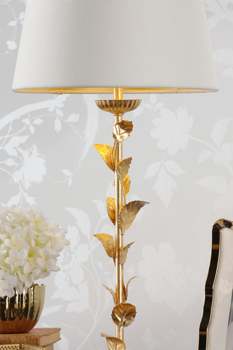 Laura Ashley Halton Table Lamp Distressed Gold Leaf With Shade