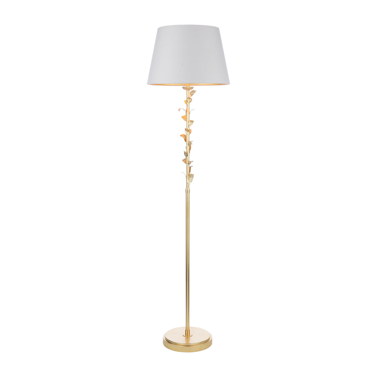 Laura Ashley Halton Floor Lamp Distressed Gold Leaf With Shade