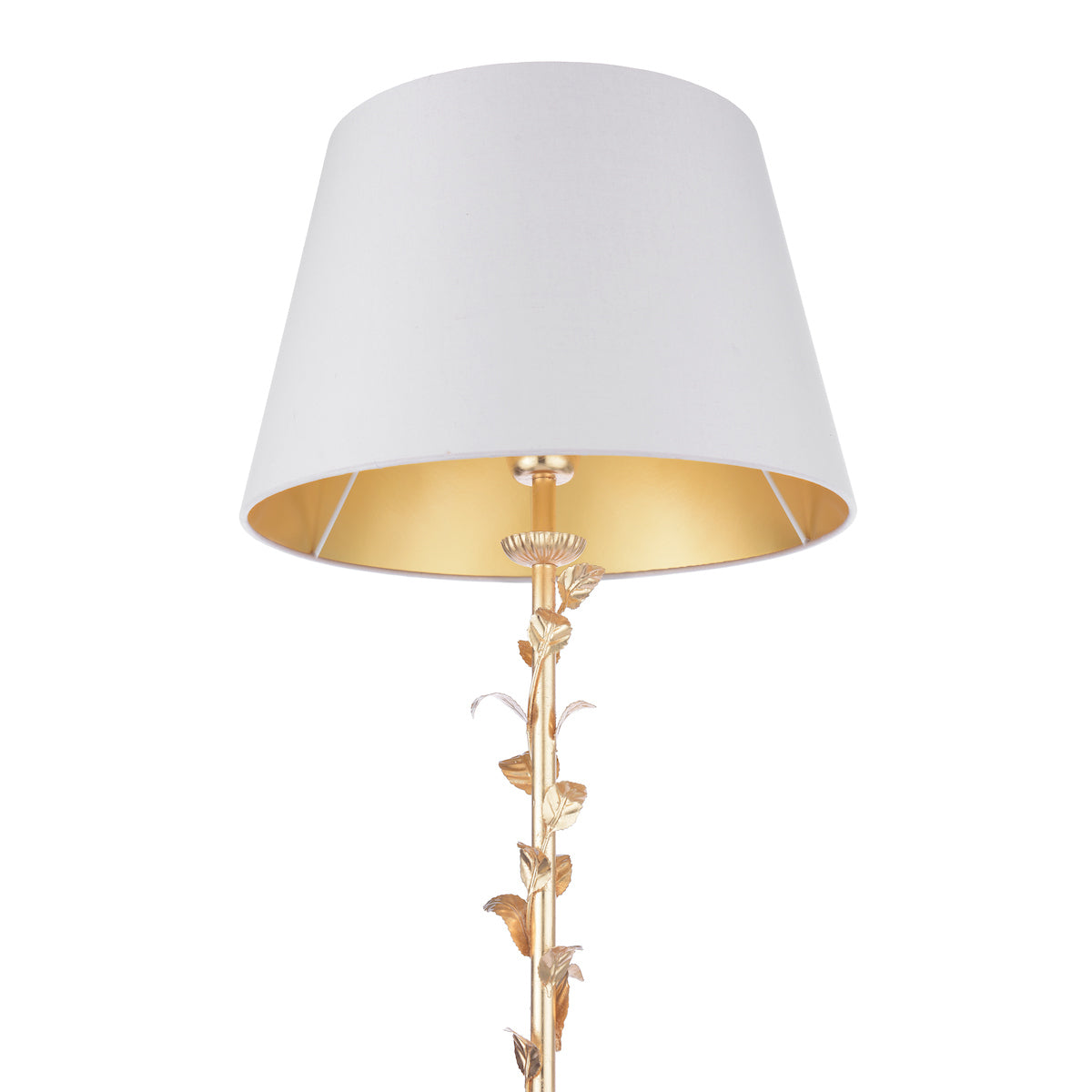 Laura Ashley Halton Floor Lamp Distressed Gold Leaf With Shade