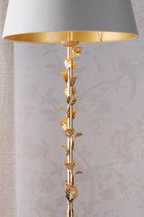 Laura Ashley Halton Floor Lamp Distressed Gold Leaf With Shade