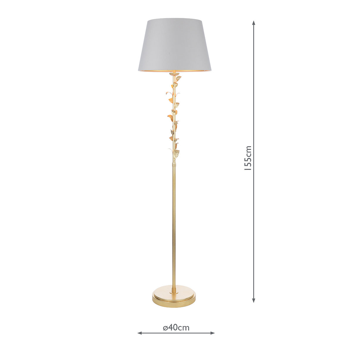 Laura Ashley Halton Floor Lamp Distressed Gold Leaf With Shade