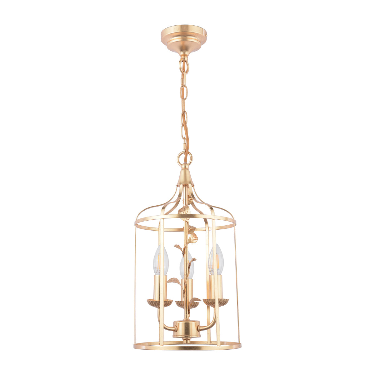 Laura Ashley Halton 3 Light Pendant Distressed Gold Leaf