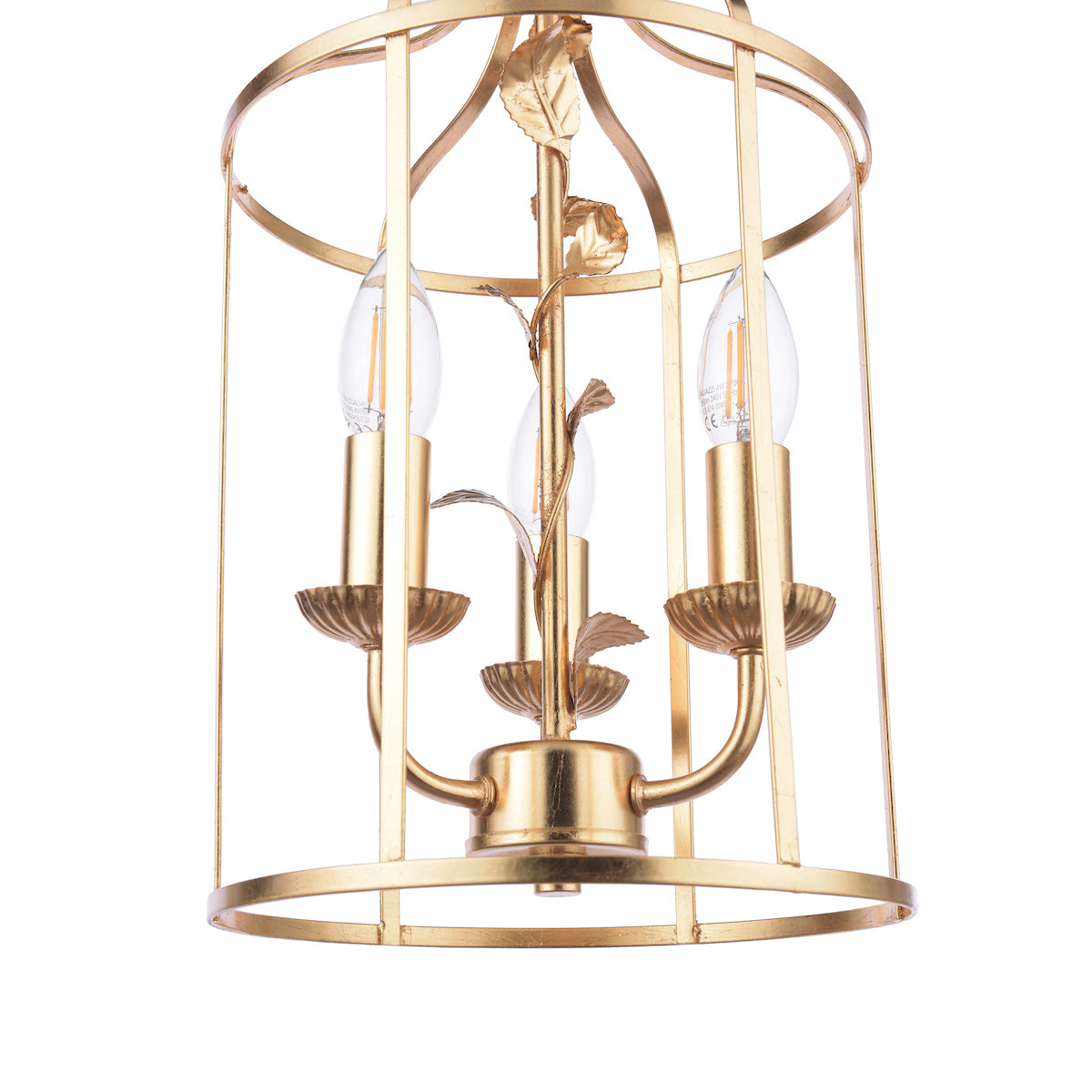 Laura Ashley Halton 3 Light Pendant Distressed Gold Leaf