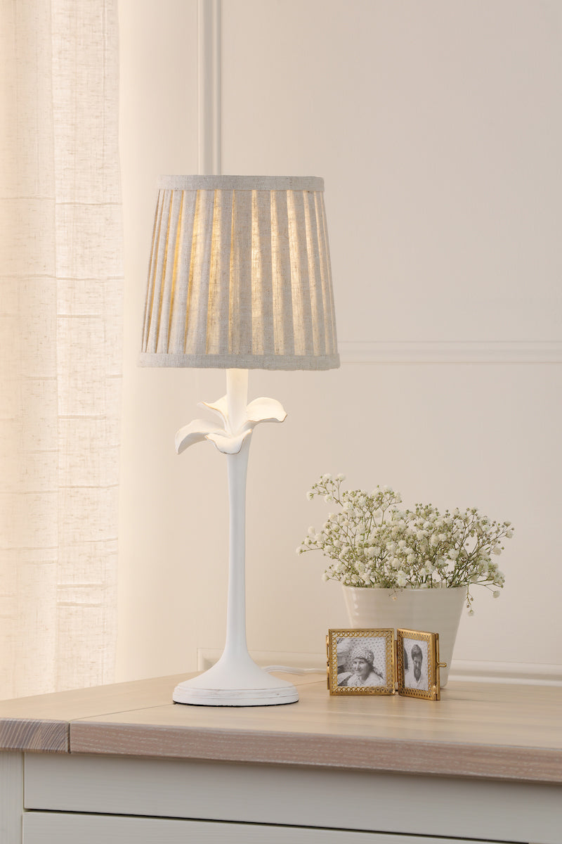 Laura Ashley Eleni Table Lamp Matt White With Shade