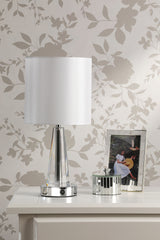 Laura Ashley Blake Table Lamp Polished Chrome and Crystal With Shade LED