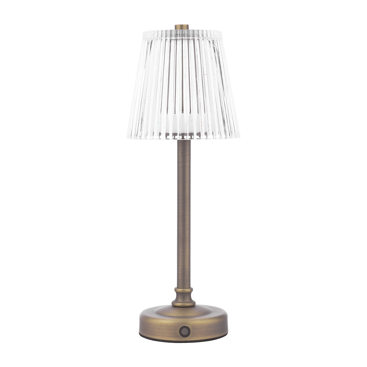 Laura Ashley Callaghan Table Lamp Matt Antique Brass and Ribbed Glass LED