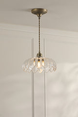 Laura Ashley Bexwell Pendant Matt Antique Brass and Glass