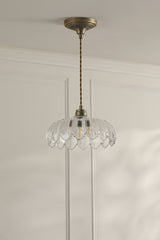 Laura Ashley Bexwell Pendant Matt Antique Brass and Glass