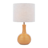 Laura Ashley Padley Table Lamp Yellow Ceramic With Shade