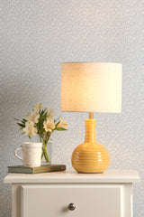 Laura Ashley Padley Table Lamp Yellow Ceramic With Shade