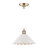 Laura Ashley Daws Pendant White Ceramic and Antique Brass