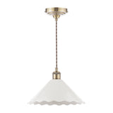 Laura Ashley Daws Pendant White Ceramic and Antique Brass