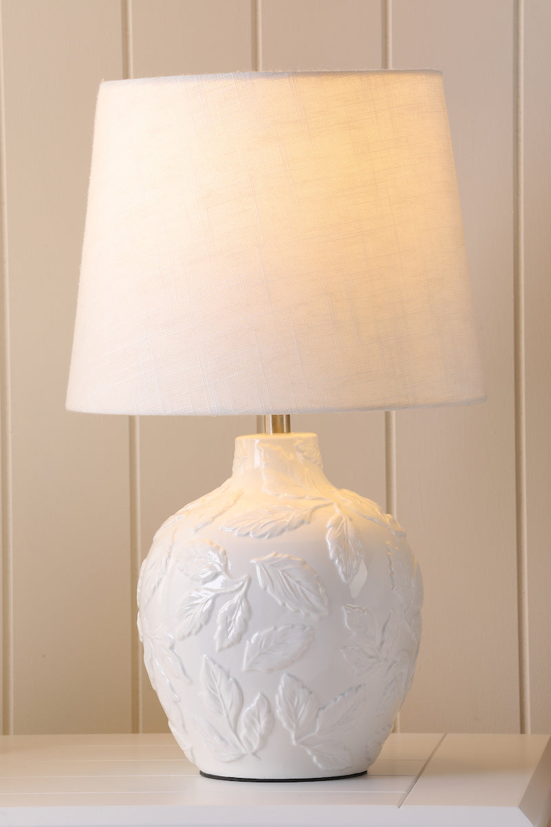 Laura Ashley Redhall Table Lamp White Ceramic With Shade