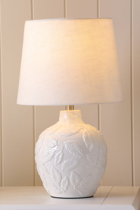 Laura Ashley Redhall Table Lamp White Ceramic With Shade