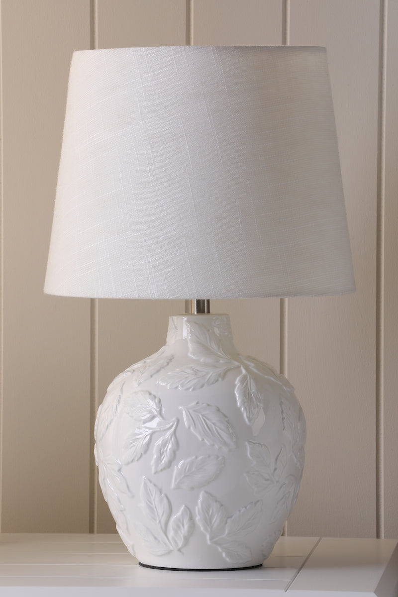 Laura Ashley Redhall Table Lamp White Ceramic With Shade