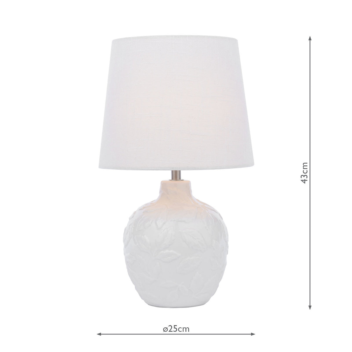 Laura Ashley Redhall Table Lamp White Ceramic With Shade