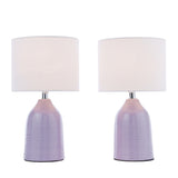 Laura Ashley Penny Table Lamp Purple Ceramic With Shade (Twin Pack)