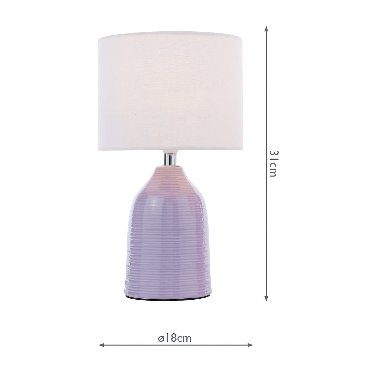 Laura Ashley Penny Table Lamp Purple Ceramic With Shade (Twin Pack)