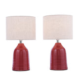 Laura Ashley Penny Table Lamp Red Ceramic With Shade (Twin Pack)