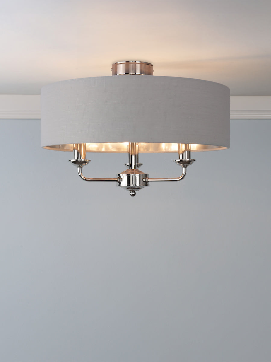 Laura Ashley Sorrento 3lt Semi-Flush Polished Nickel Silver
