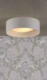 Laura Ashley Bacall 2 Light Flush Natural and White With Shade