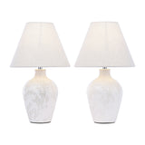 Laura Ashley Pussywillow Table Lamp Cream Ceramic With Shade (Twin Pack)