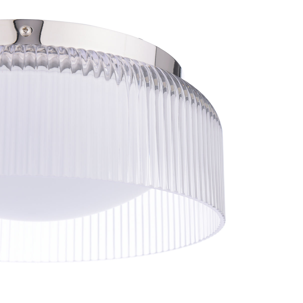 Laura Ashley Charissa Bathroom Ceiling Light Polished Chrome and Ribbed Glass IP44
