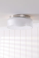 Laura Ashley Charissa Bathroom Ceiling Light Polished Chrome and Ribbed Glass IP44
