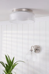 Laura Ashley Charissa Bathroom Ceiling Light Polished Chrome and Ribbed Glass IP44