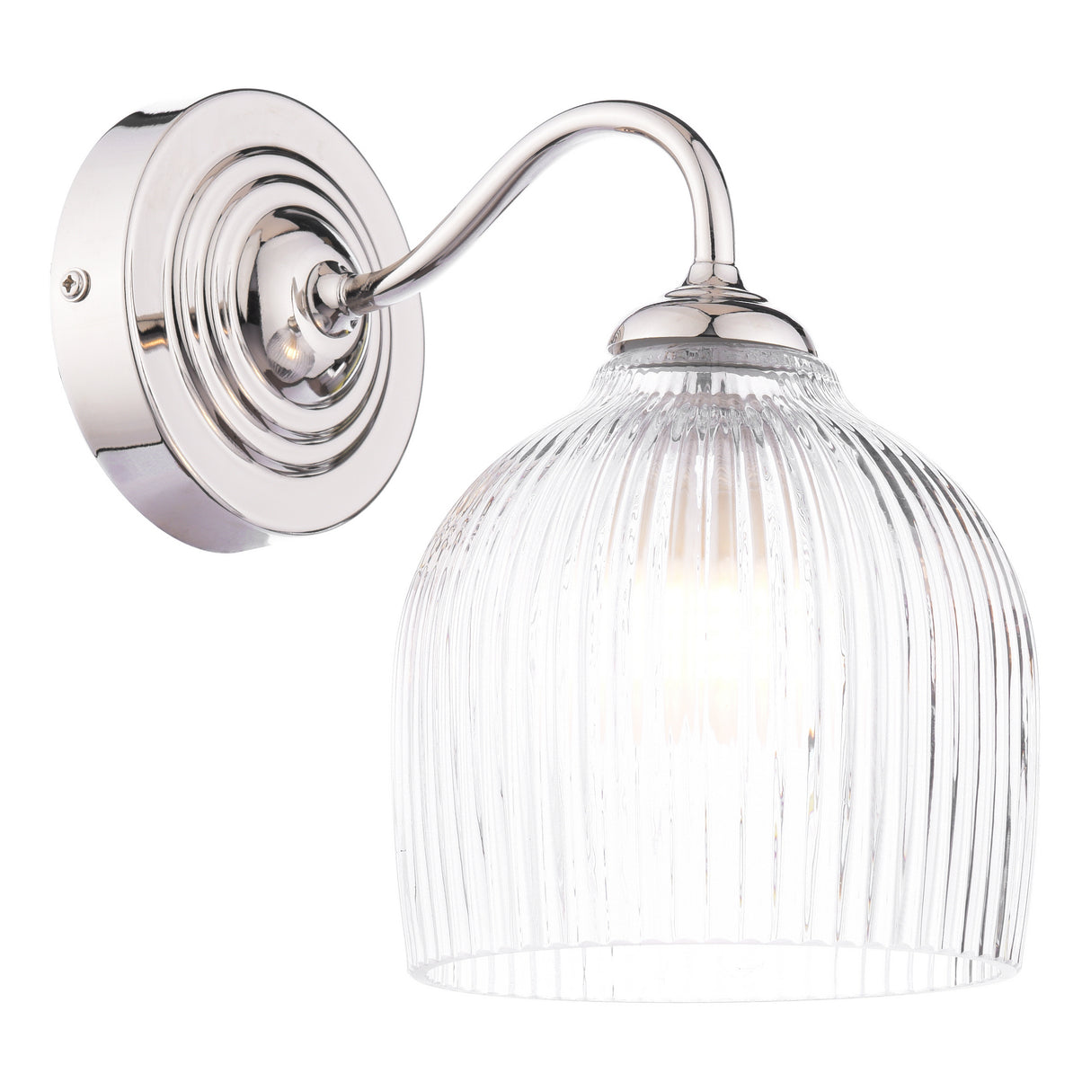 Laura Ashley Charissa Bathroom Wall Light Polished Chrome and Ribbed Glass IP44