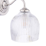 Laura Ashley Charissa Bathroom Wall Light Polished Chrome and Ribbed Glass IP44
