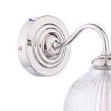 Laura Ashley Charissa Bathroom Wall Light Polished Chrome and Ribbed Glass IP44