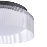 Laura Ashley Charissa Bathroom Ceiling Light Matt Black and Ribbed Glass IP44
