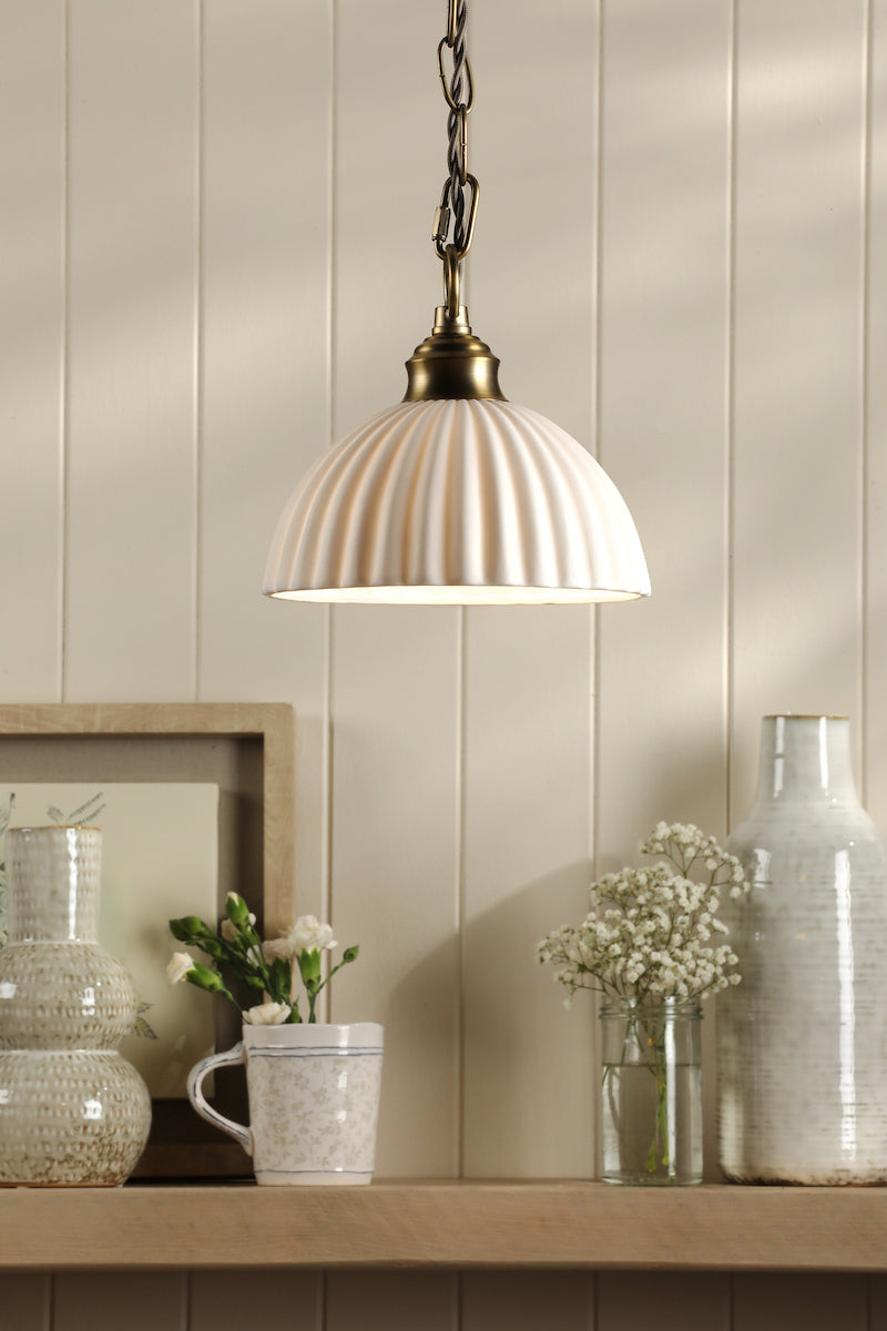 LAURA ASHLEY ペンダント Laura Ashley Durford Pendant Matt Antique Brass Ceramic