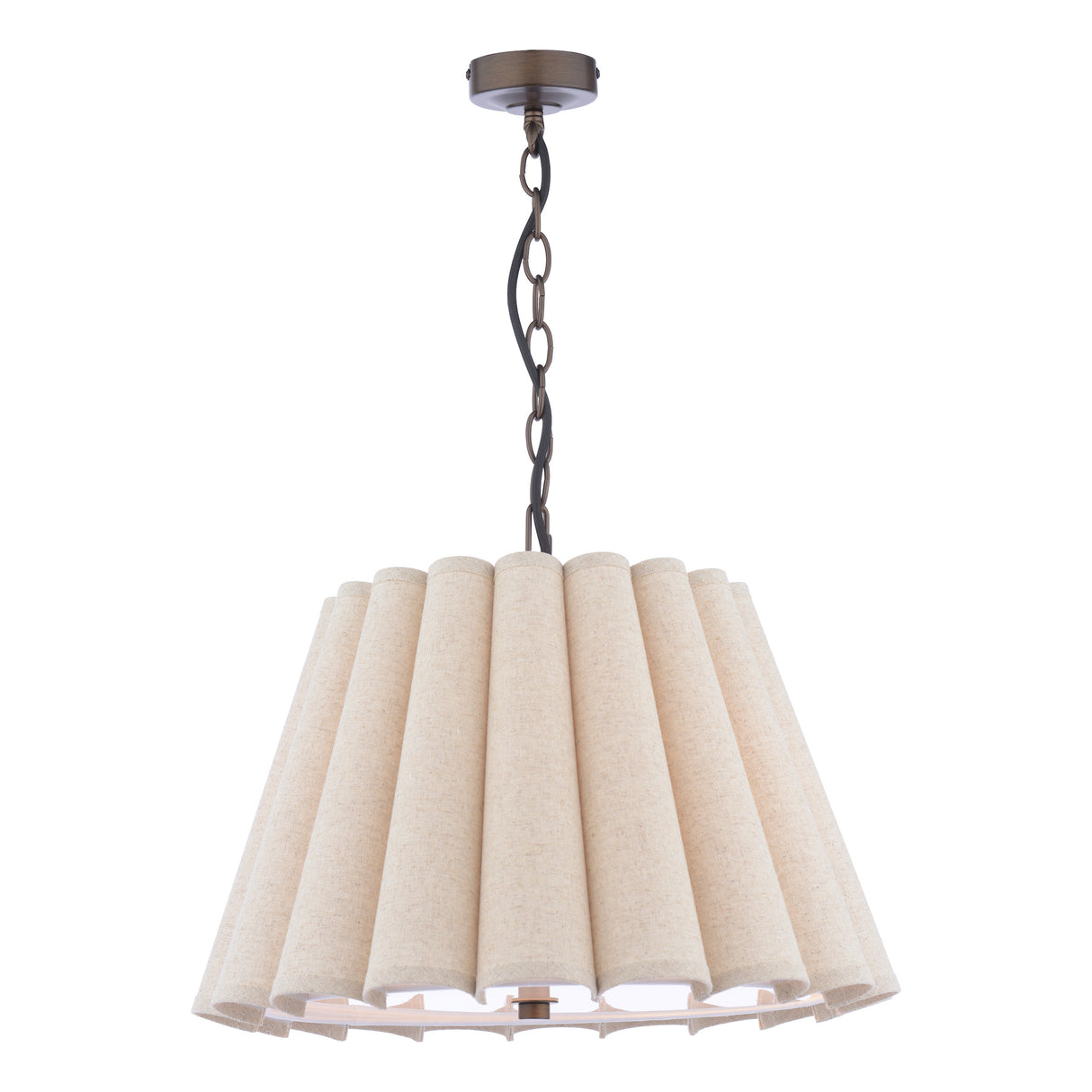 Laura Ashley Holwell 2 Light Pendant Antique Bronze and Natural