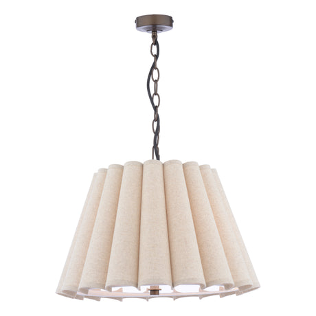 Laura Ashley Holwell 2 Light Pendant Antique Bronze and Natural