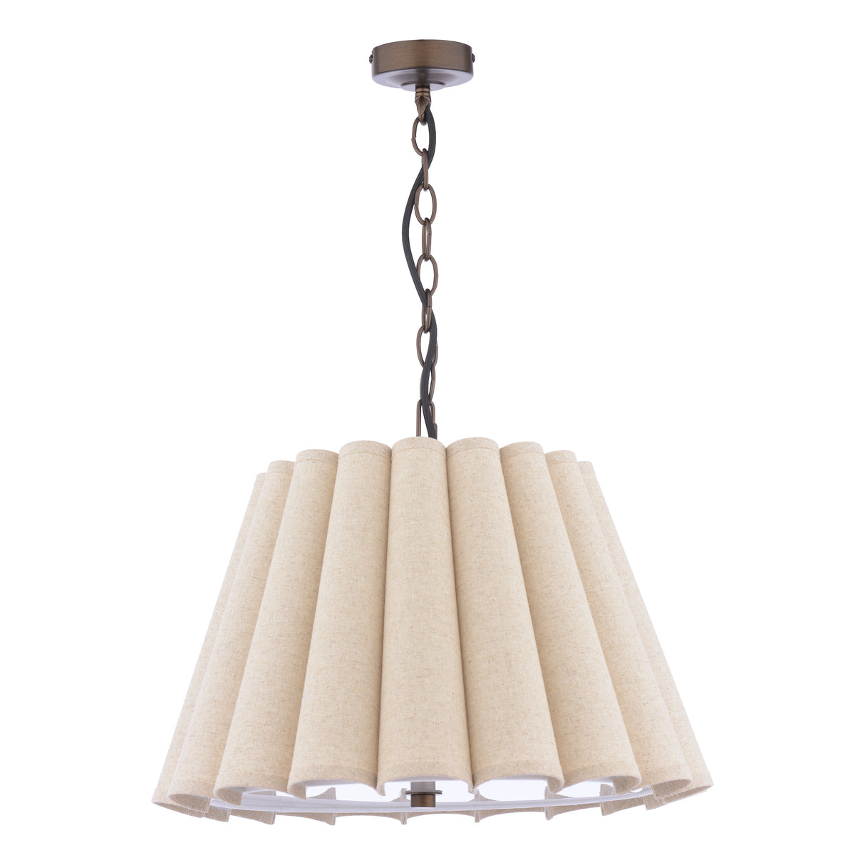 Laura Ashley Holwell 2 Light Pendant Antique Bronze and Natural