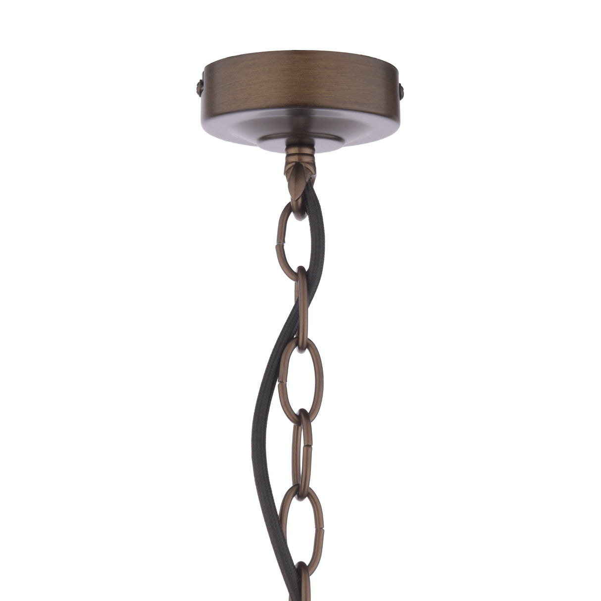 Laura Ashley Holwell 2 Light Pendant Antique Bronze and Natural